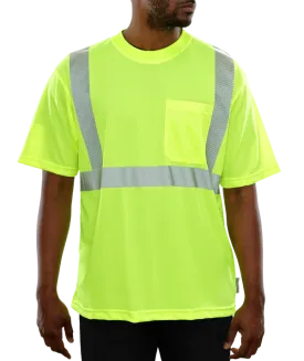 103CTLM Hi-Vis Lime Micromesh Pocket High Visibility Safety Shirt with Comfort Trim by 3MTM