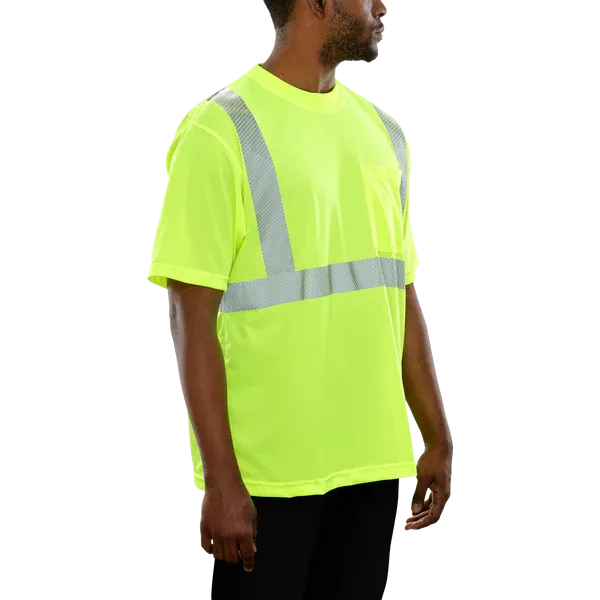 103CTLM Hi-Vis Lime Micromesh Pocket High Visibility Safety Shirt with Comfort Trim by 3MTM