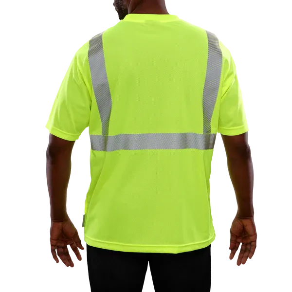 103CTLM Hi-Vis Lime Micromesh Pocket High Visibility Safety Shirt with Comfort Trim by 3MTM