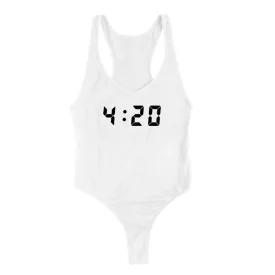 4:20 REFLECTIVE BODYSUIT WHITE - MJN