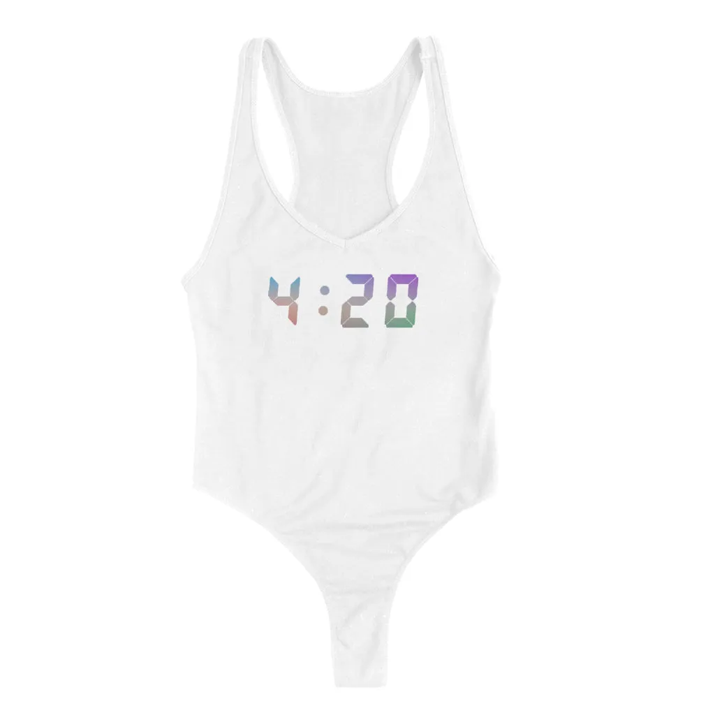 4:20 REFLECTIVE BODYSUIT WHITE - MJN