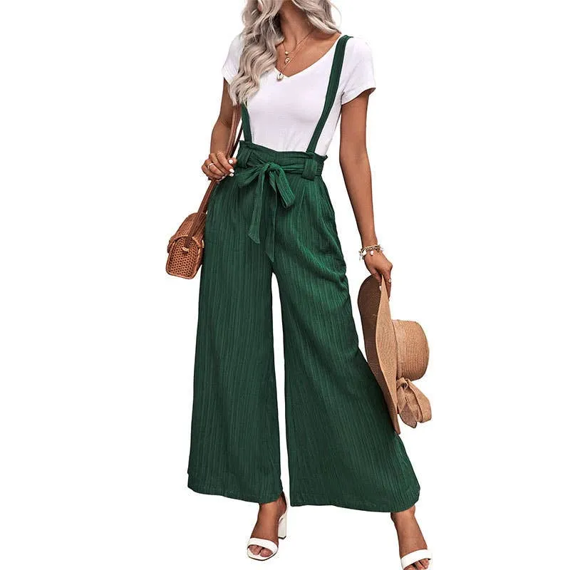 ADJUSTABLE LACE-UP WIDE-LEG OVERALLS_CWSJS0692