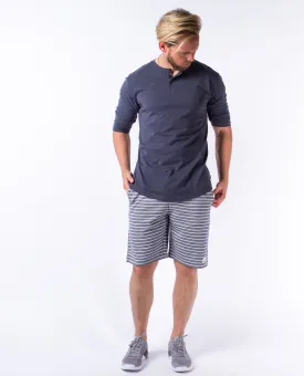 Ambig Blue Mid Sleeve Henley