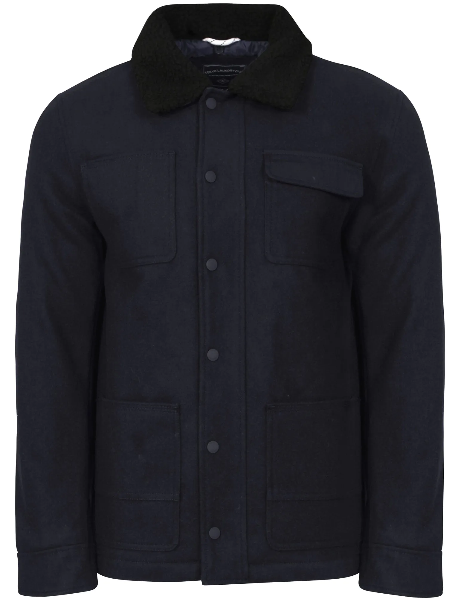 Babayan Borg Collar Wool Rich Jacket in Navy - Tokyo Laundry