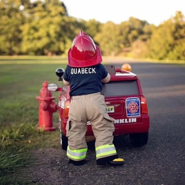 BIRTHDAY Firefighter Personalized TAN 2PC Toddler Outfit