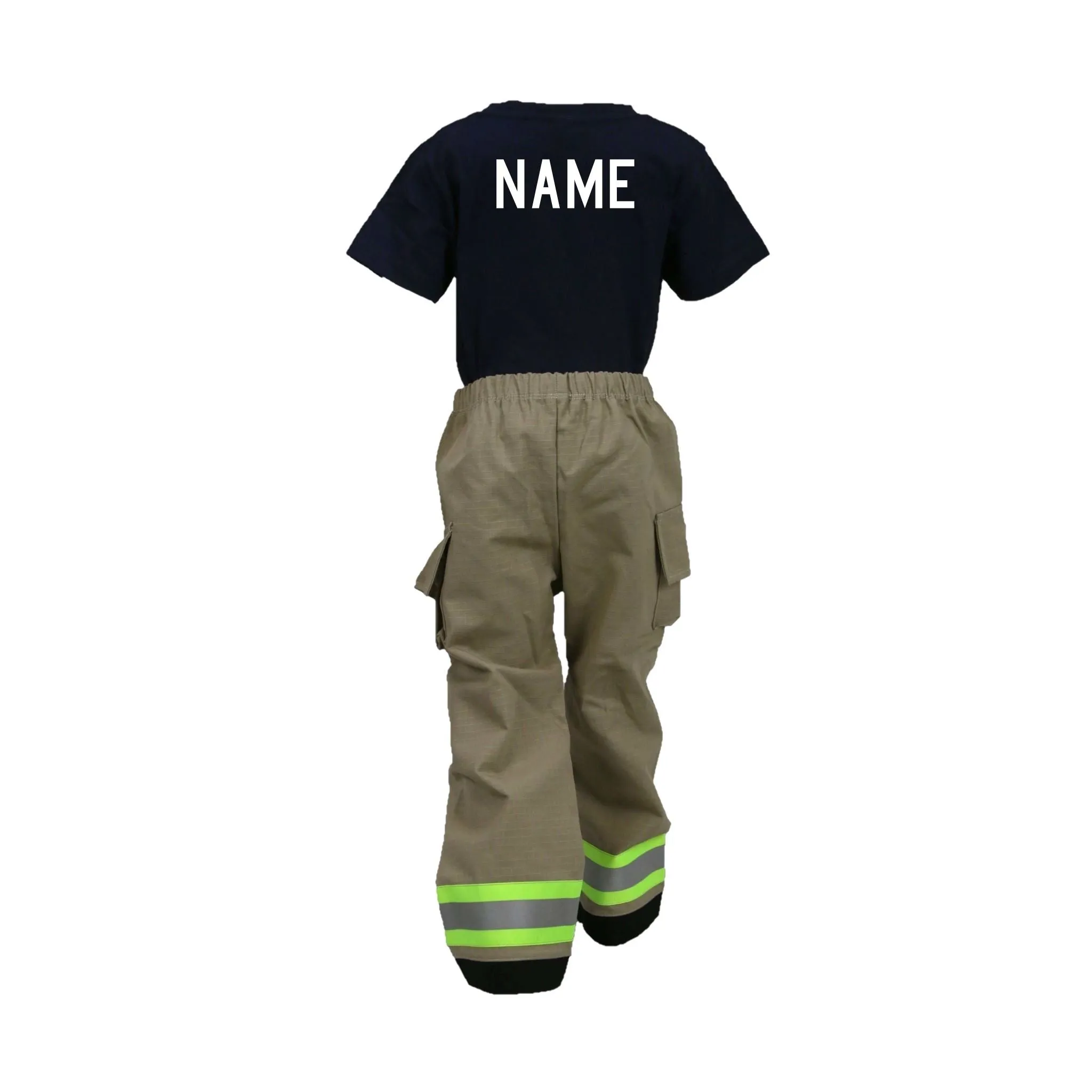 BIRTHDAY Firefighter Personalized TAN 2PC Toddler Outfit