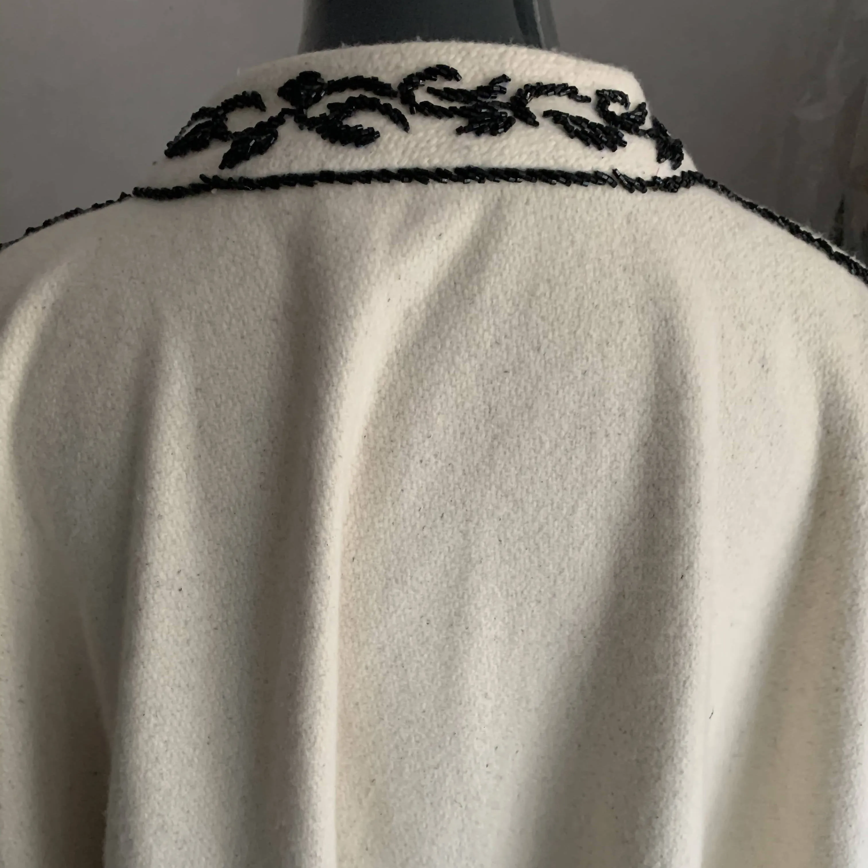 Black and White Beaded Cape I