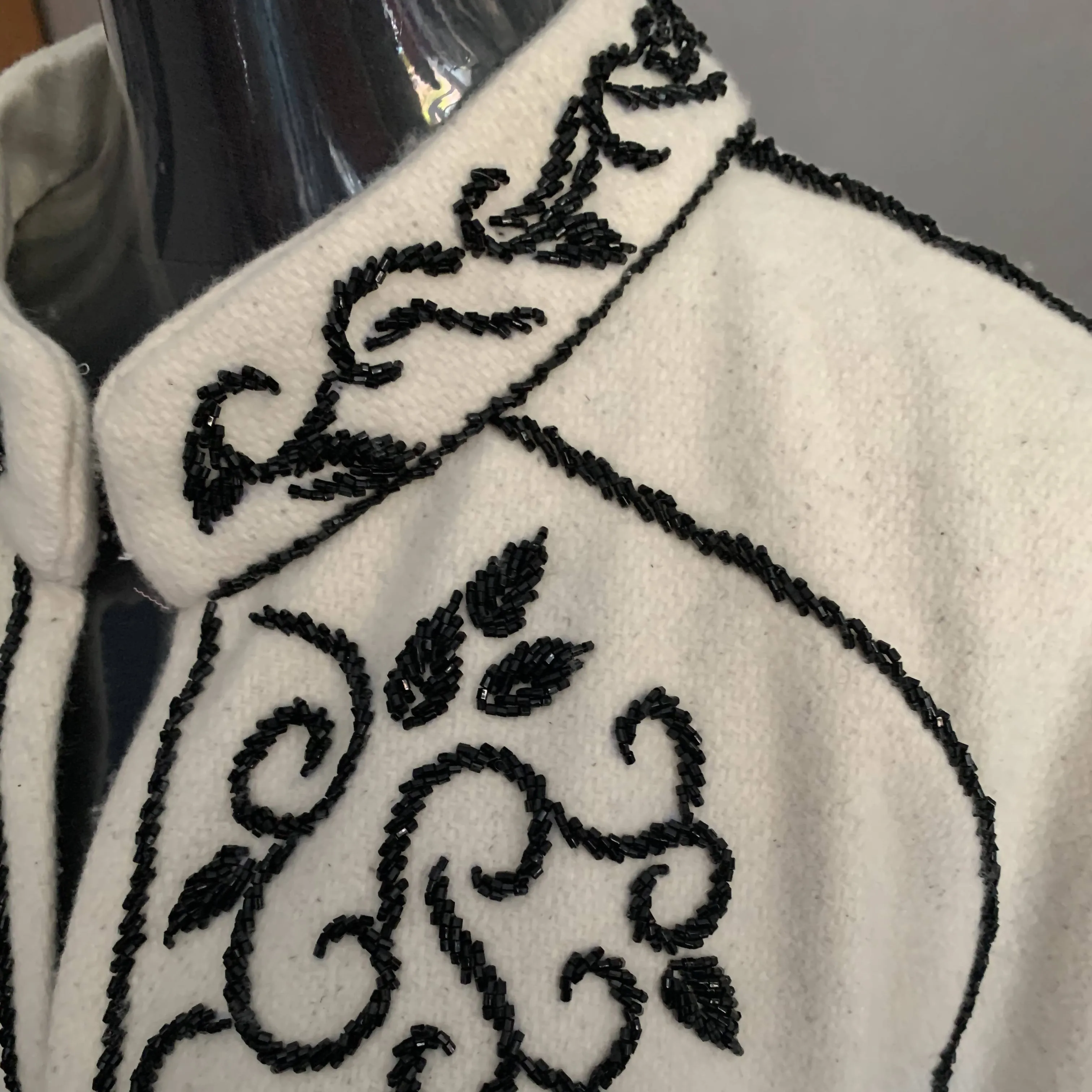 Black and White Beaded Cape I