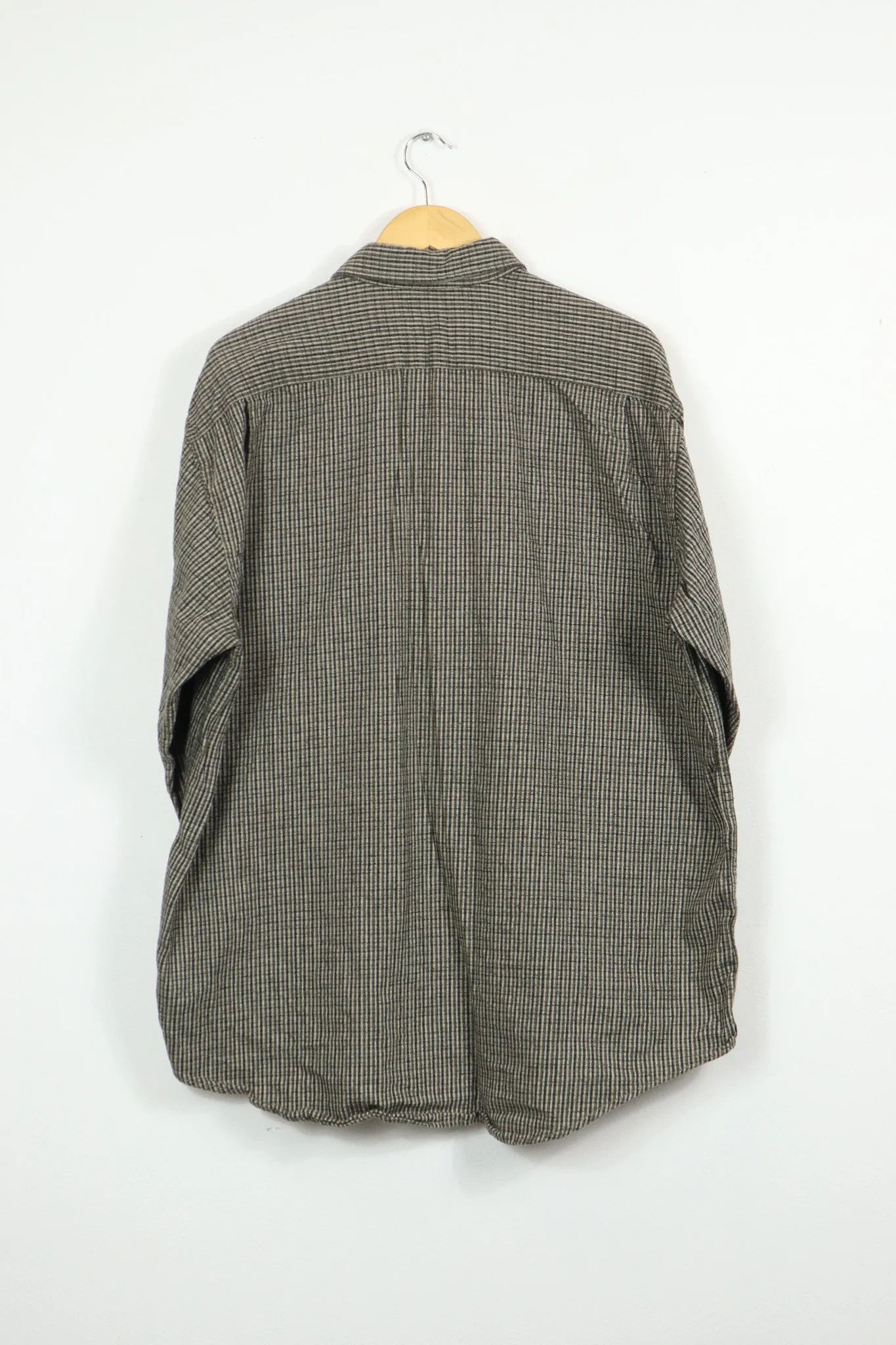 Black Pattern Flannel Button-Down Shirt