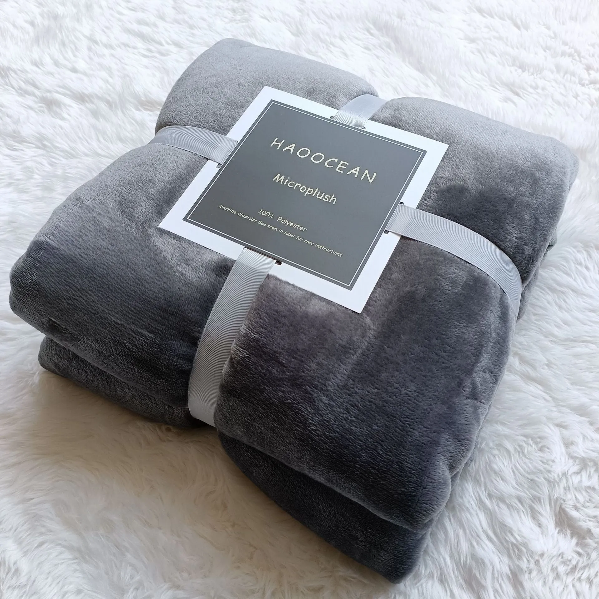 Blanket Nap Comforter Coral Velvet - Grey