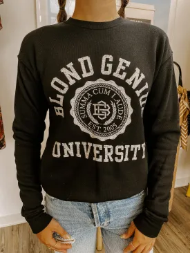 Blond Genius - Blond Genius University in Black with White