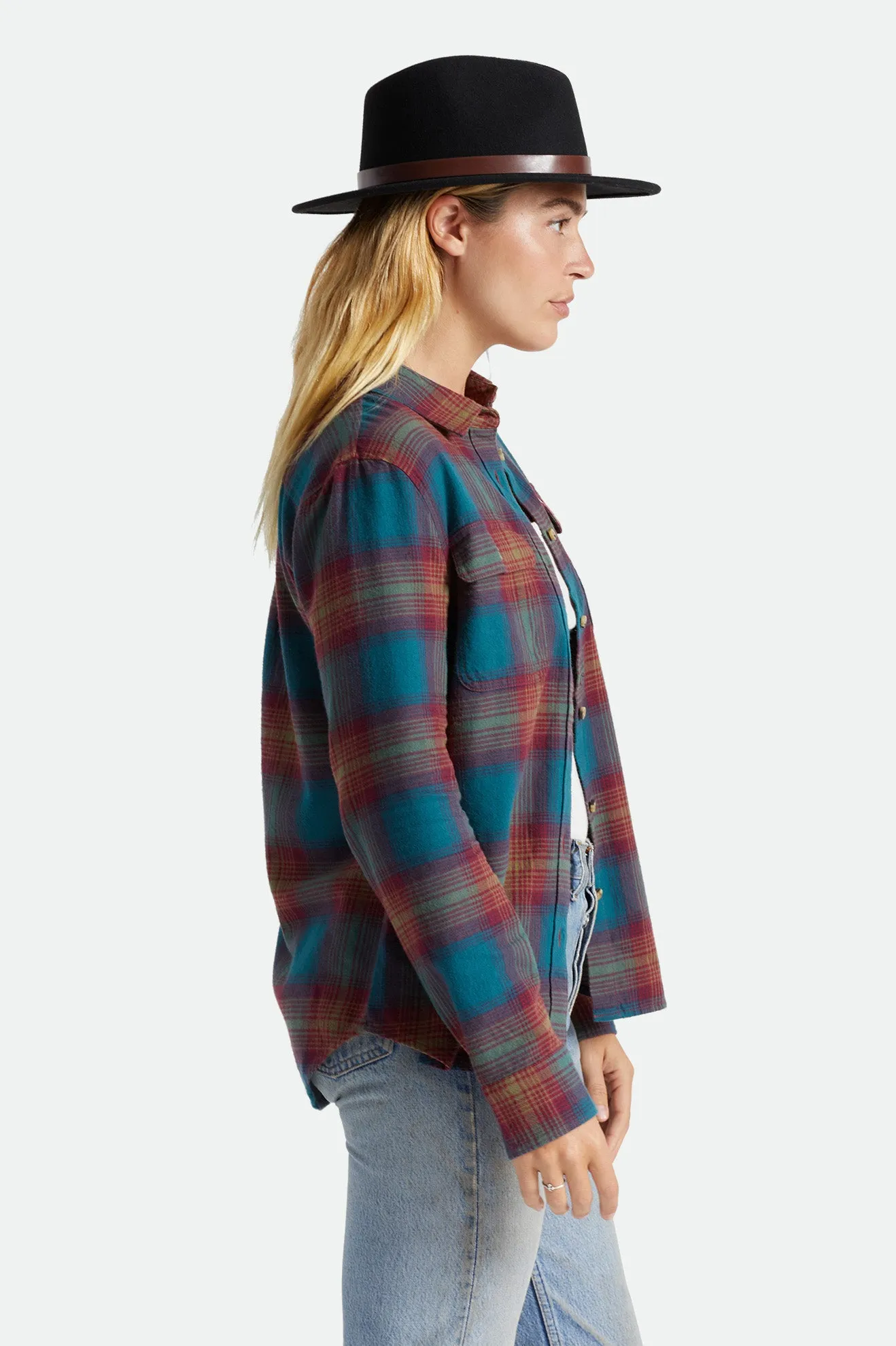 Bowery Women's Standard L/S Flannel - Atlantic Deep