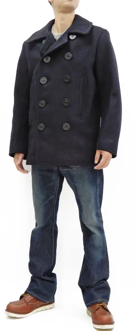 Buzz Rickson Pea Coat Men's U.S. Navy Wool Peacoat Double-breasted Coat BR11554 Navy-Blue