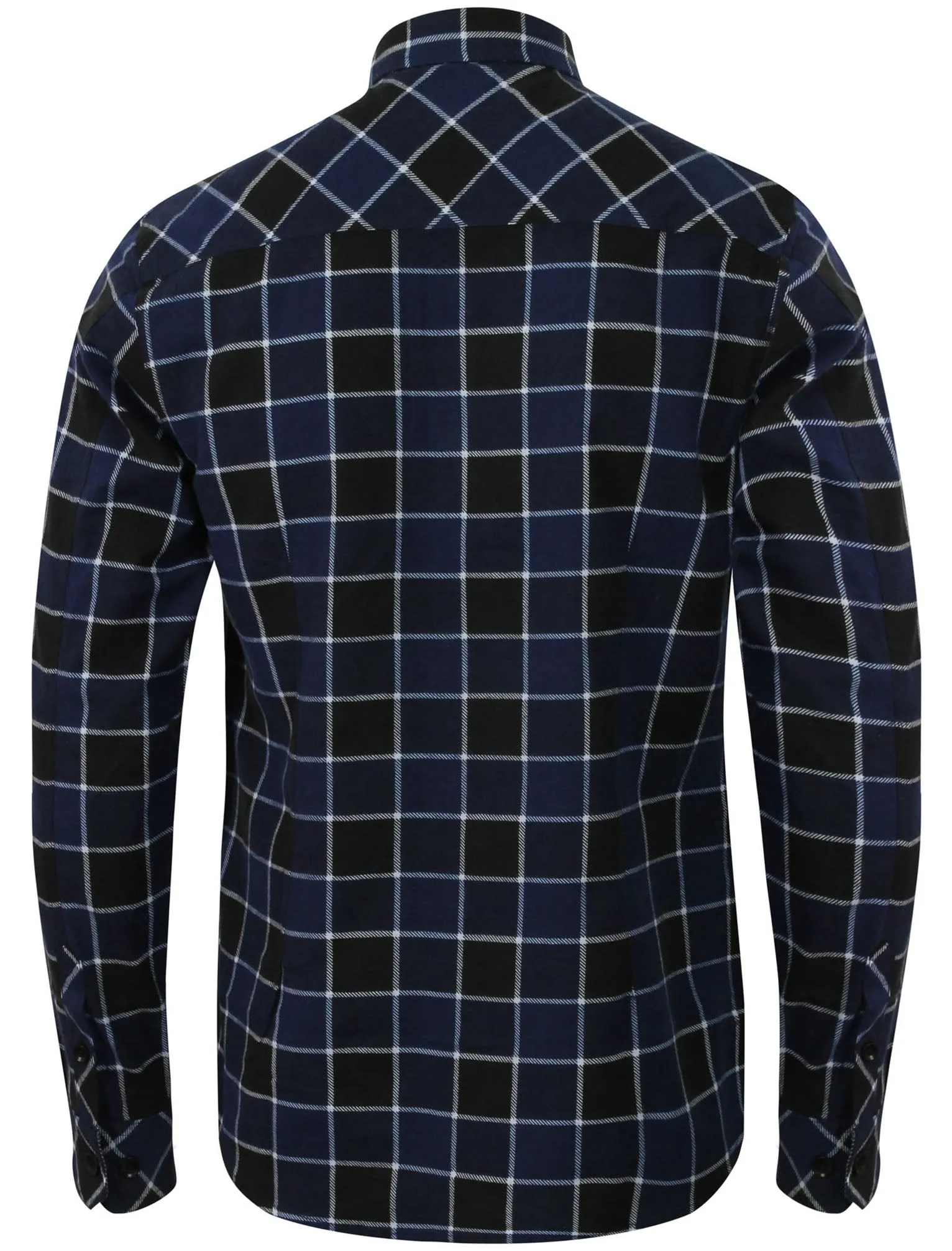 Cadillo Checked Long Sleeve Flannel Shirt in Mid Blue - Tokyo Laundry