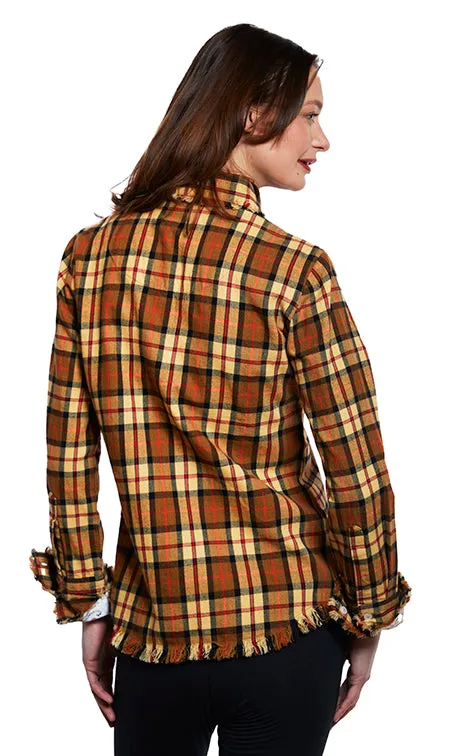 Cape Cod Frayed Shirt - Chocolate Yarn-Dyed Flannel Plaid