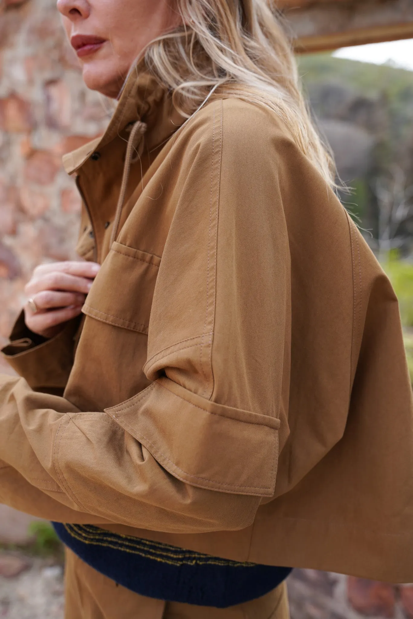 Caramel Cropped Pocket Jacket