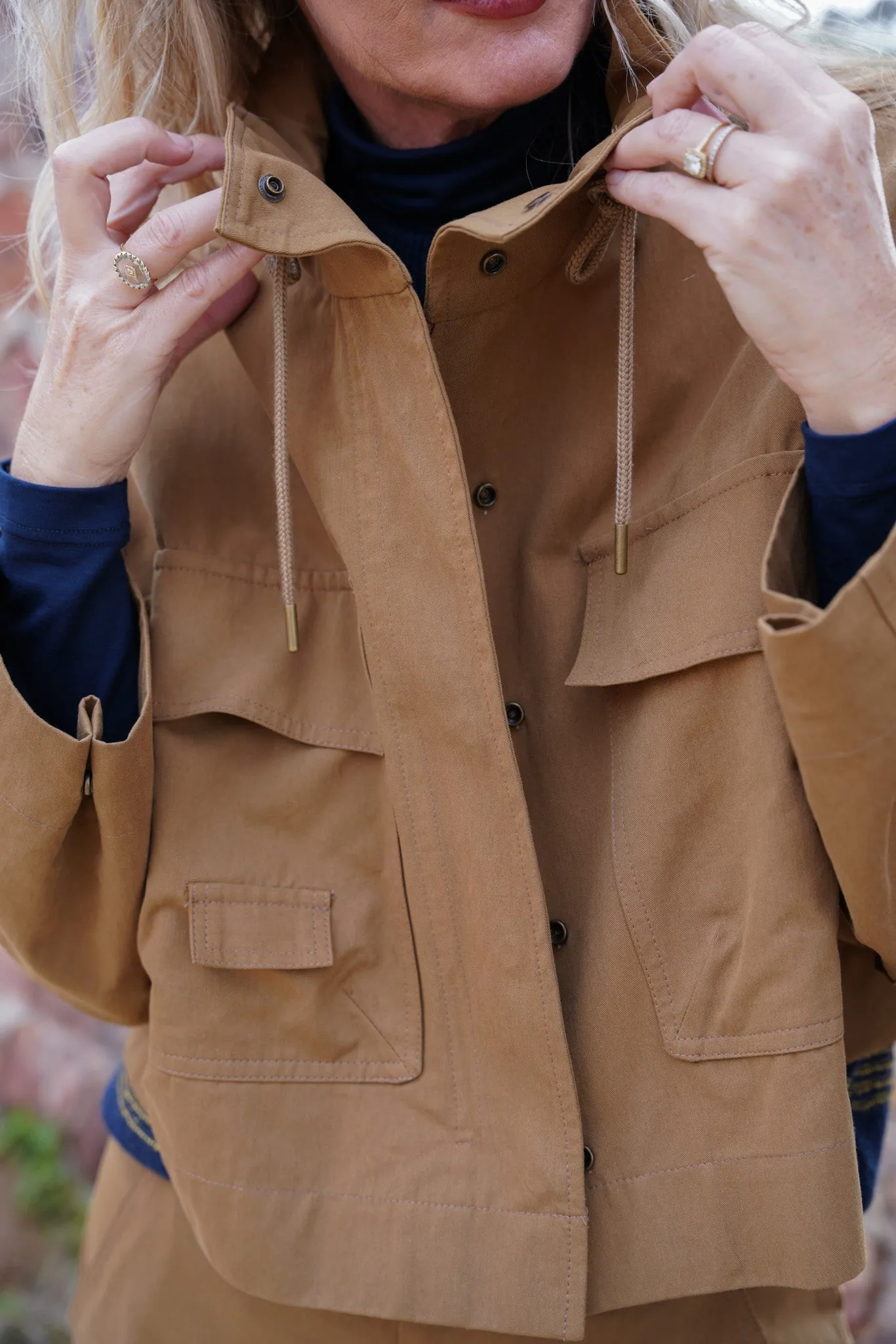 Caramel Cropped Pocket Jacket