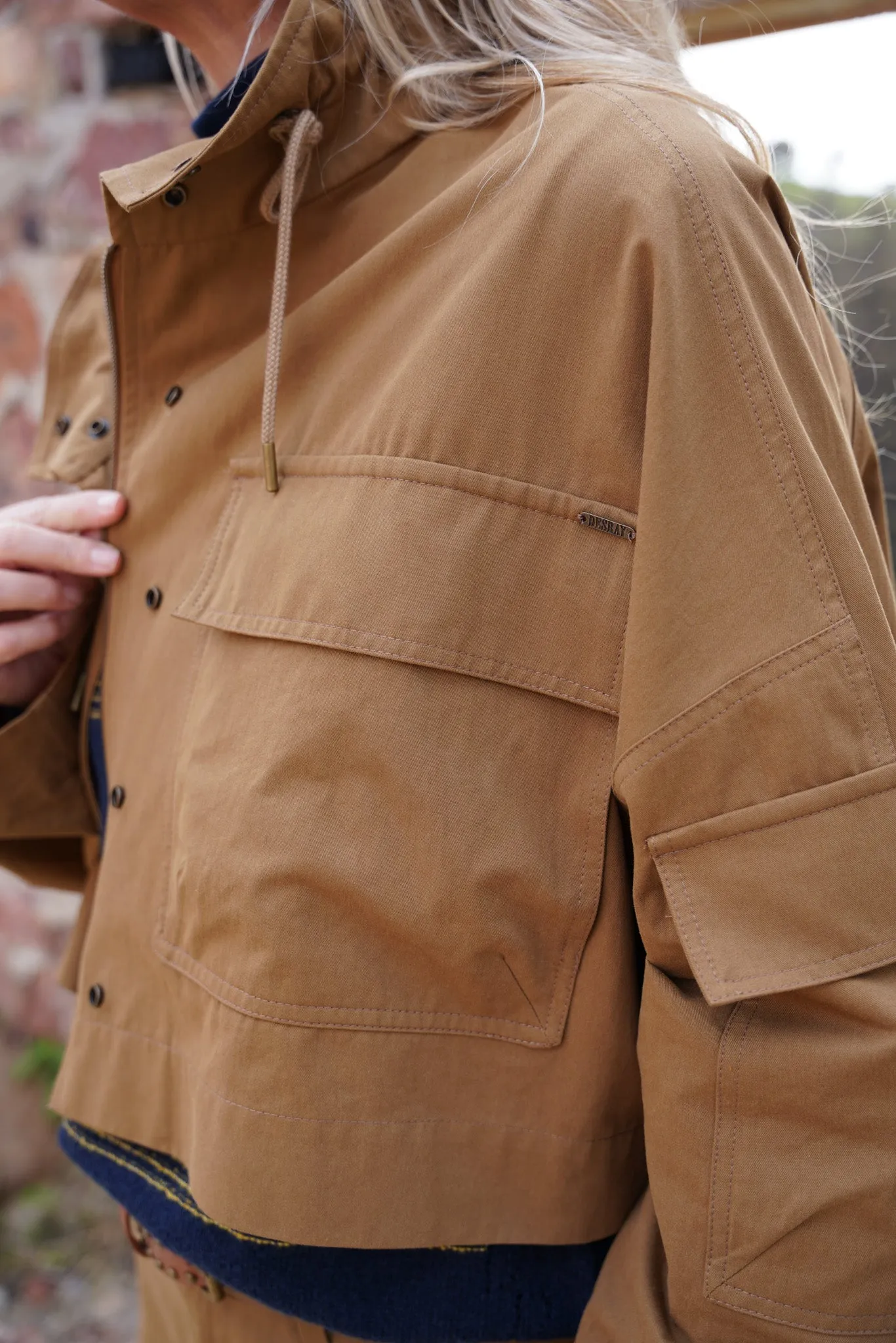 Caramel Cropped Pocket Jacket