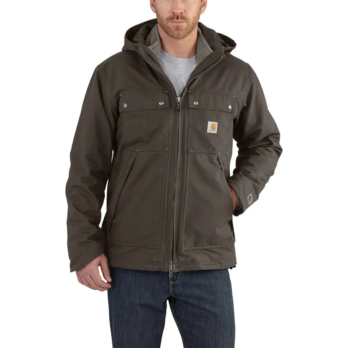 Carhartt Men's Dark Coffee Quick Duck 3 in 1 Rockwall Jacket