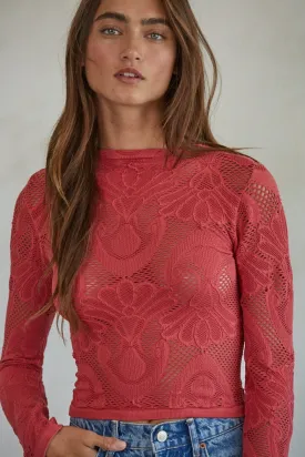 Charlotte Long Sleeve Top Crimson