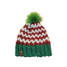 Christmas Beanie with Faux Fur Pom Pom