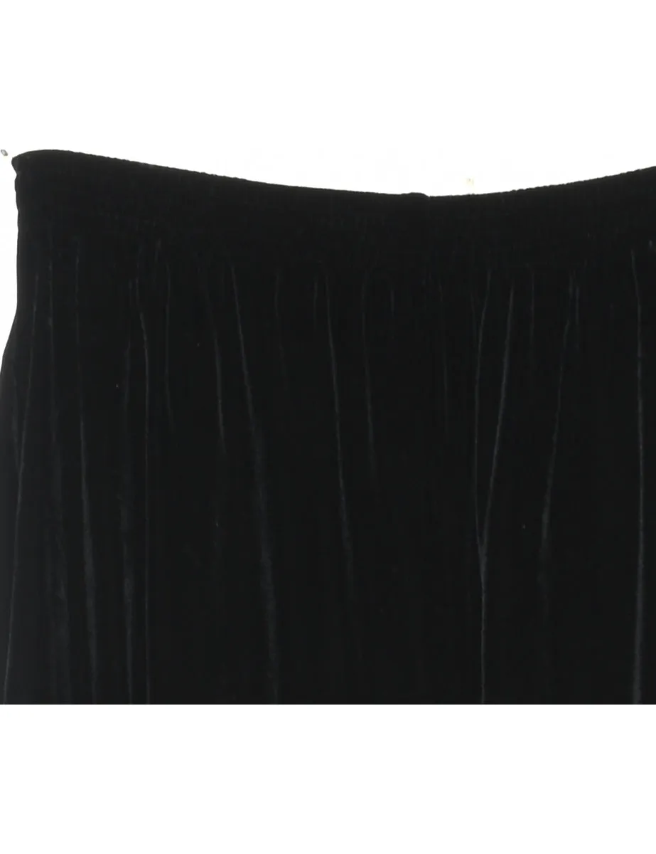 Classic Black Velvet Trousers - W26 L31