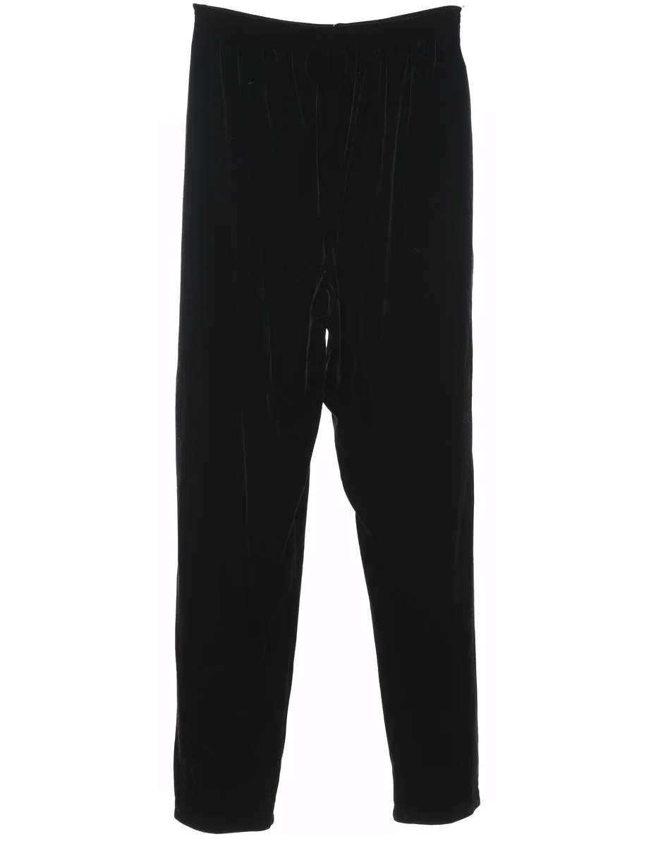 Classic Black Velvet Trousers - W26 L31