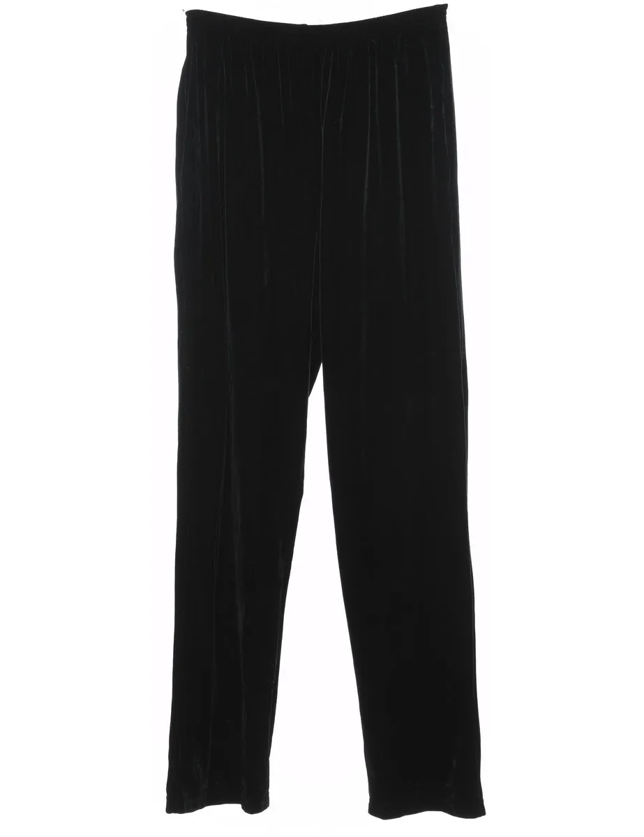 Classic Black Velvet Trousers - W26 L31