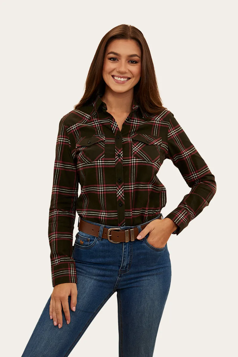 Clementine Womens Flannel - Charcoal