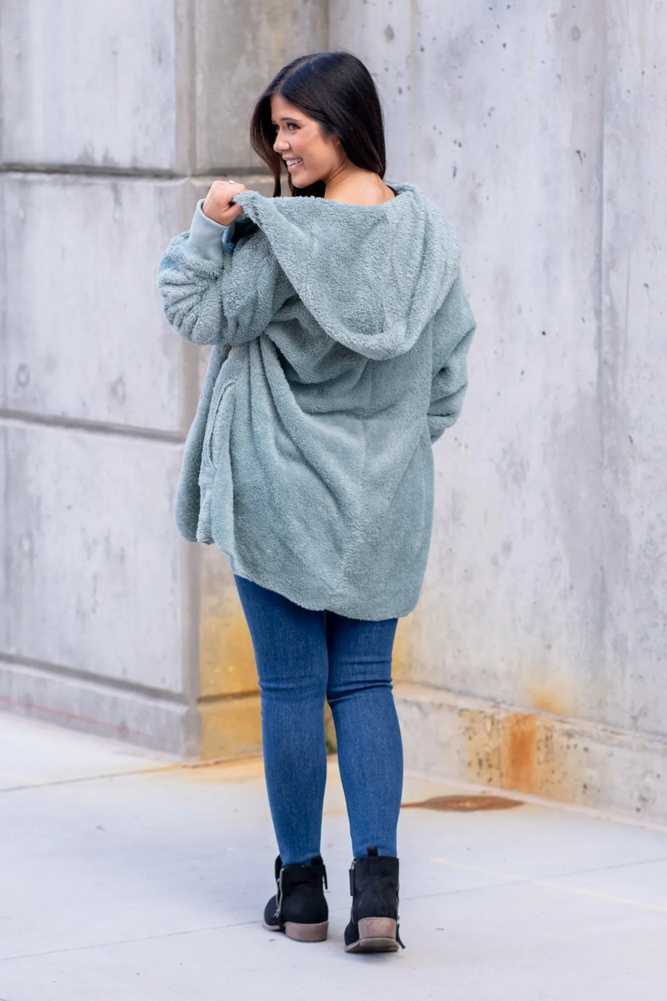 Cozy Sherpa Jacket - Mint