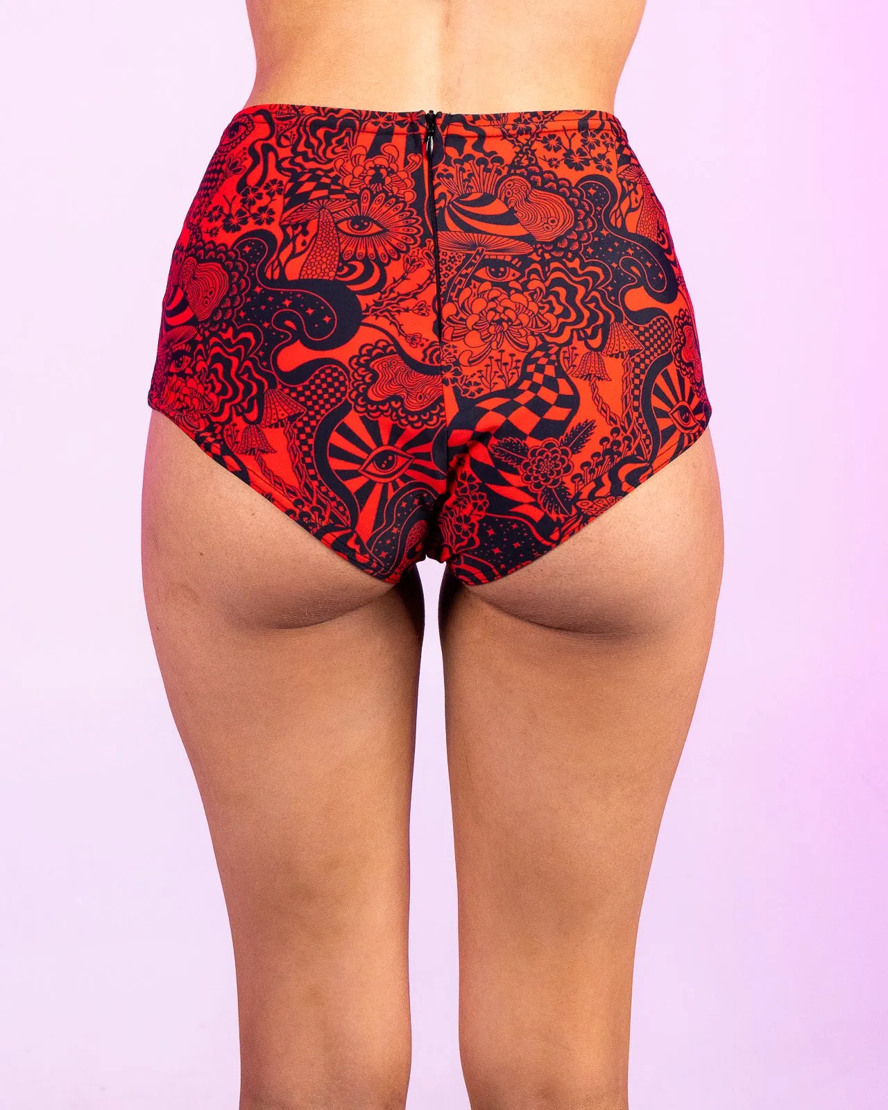 Crimson Zenith High Waist Booty Shorts