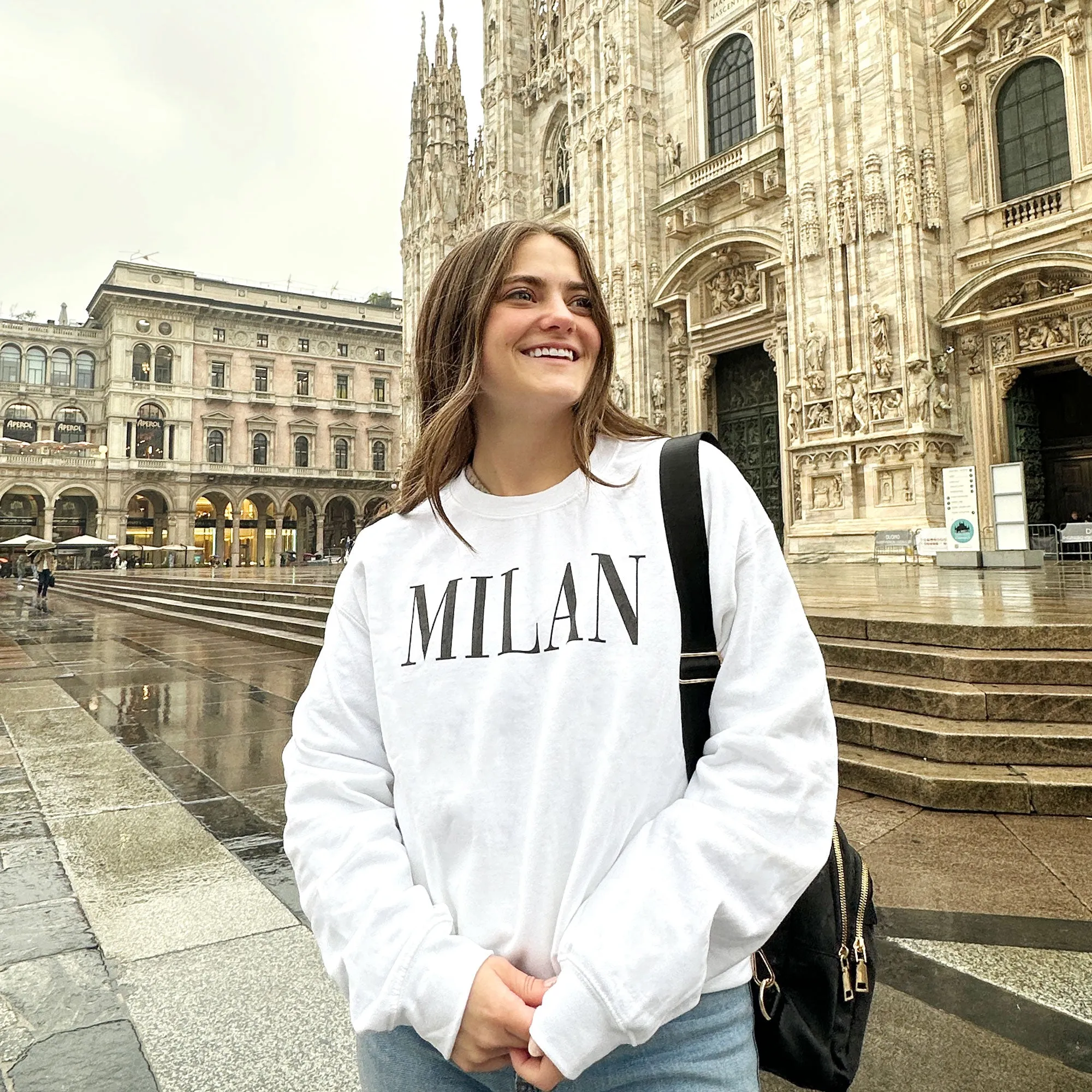 Custom Travel Printed DTG Pullover Sweatshirt | Milan Sweatshirt