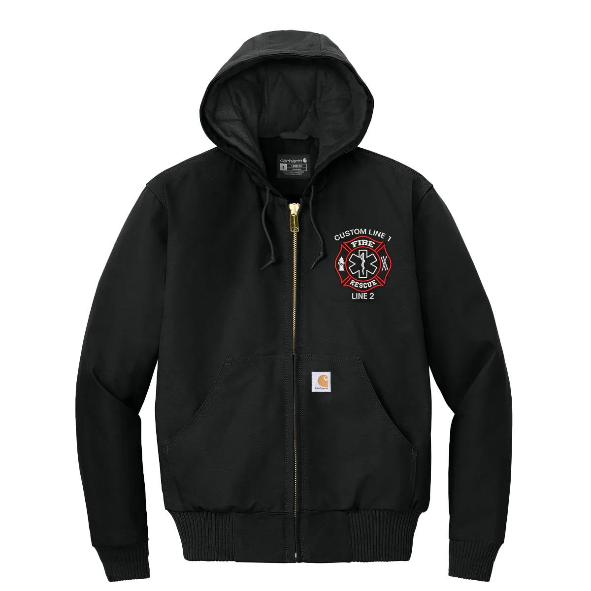 Customized Carhartt® Quilted-Flannel Jacket with Fire Rescue Embroidery