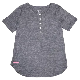 Dark Heather Grey Henley Top