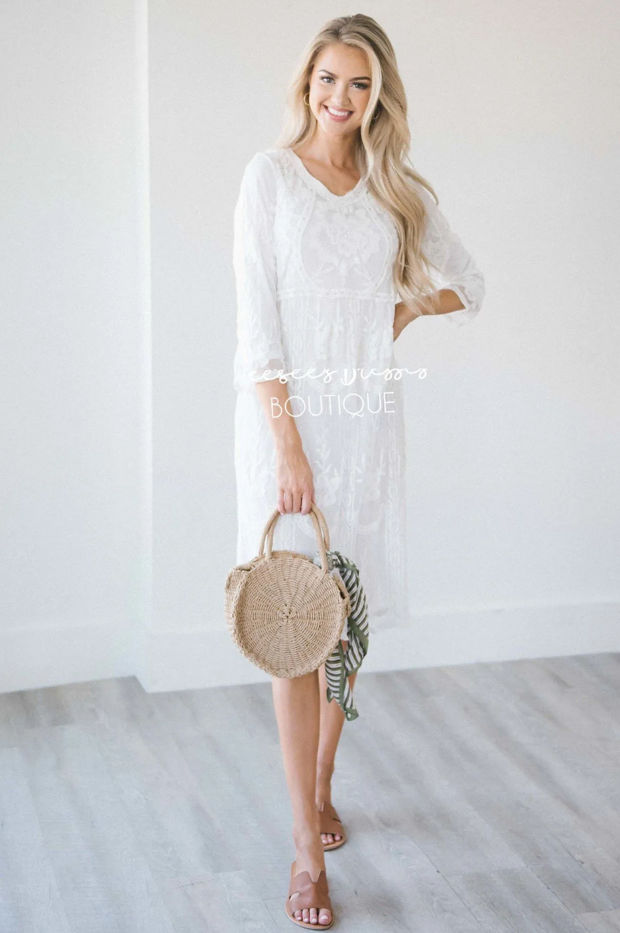 Day Dreamer Lace Dress in White