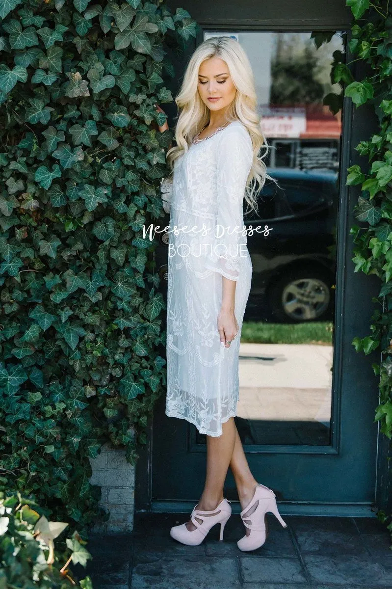 Day Dreamer Lace Dress in White