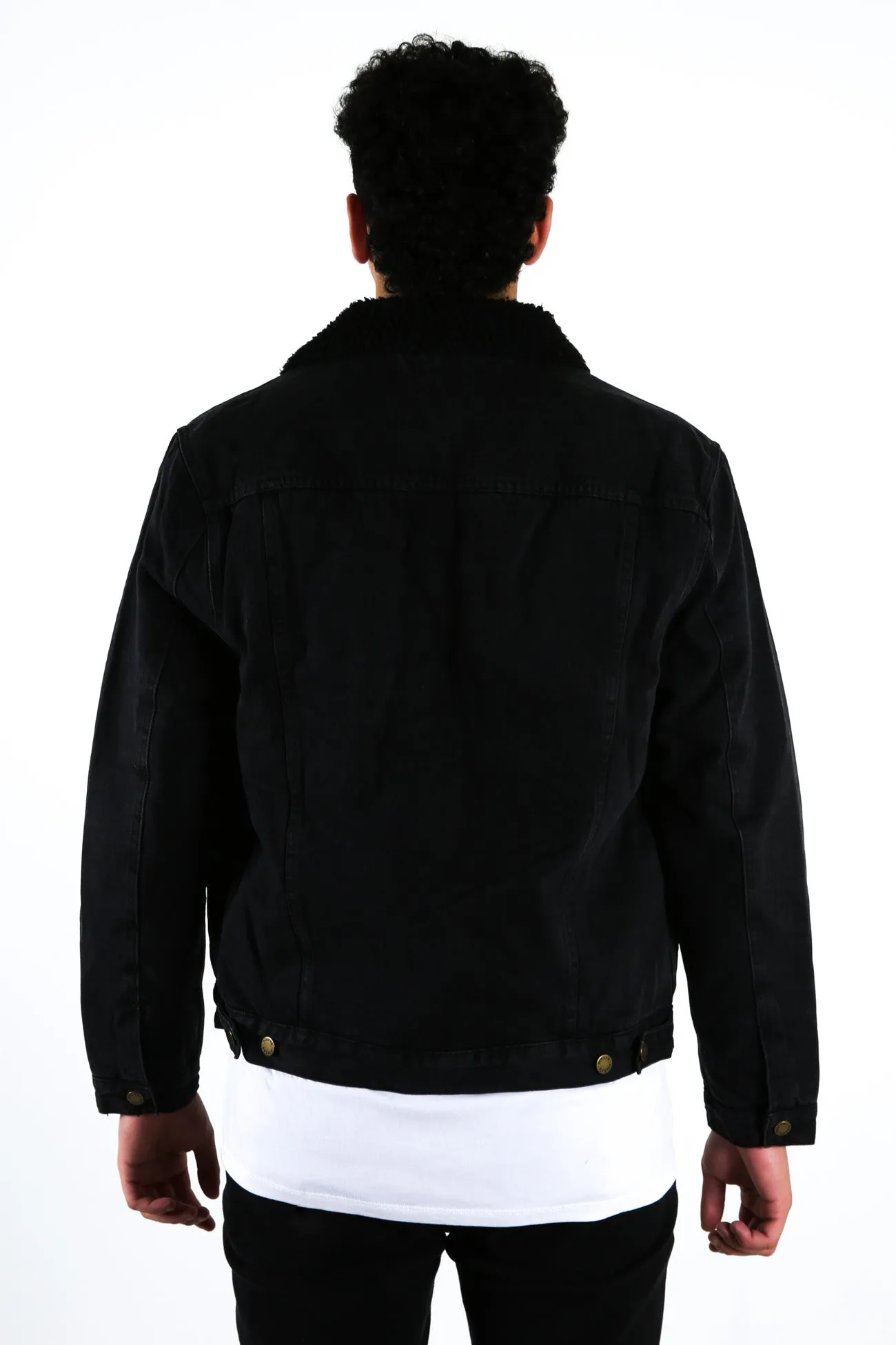 Denim Sherpa Jacket Washed Black