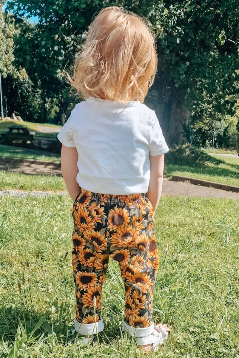 Denim Vintage Trousers - Sunflowers