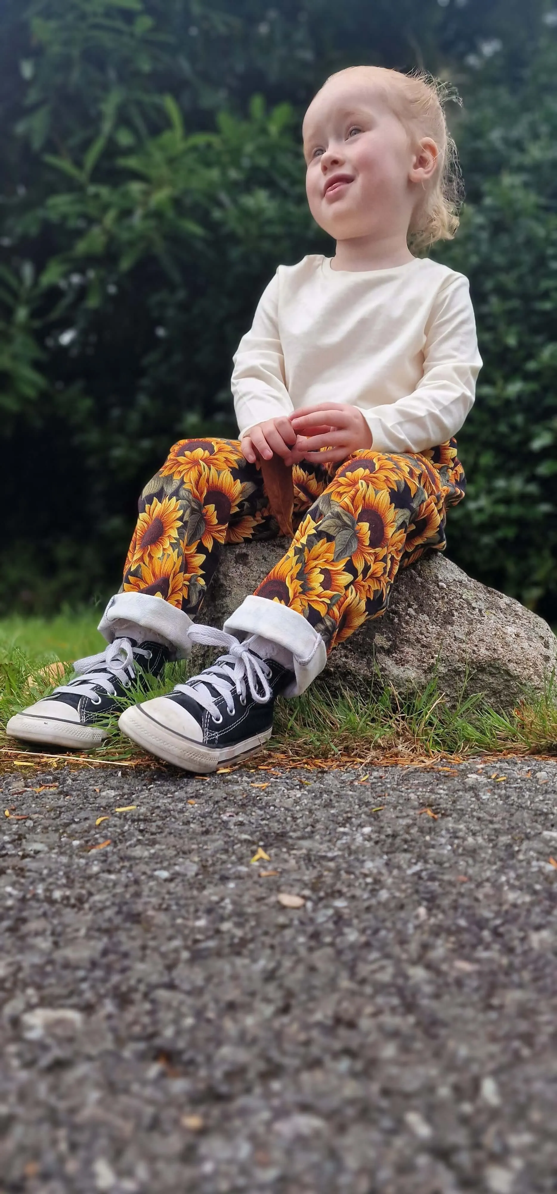 Denim Vintage Trousers - Sunflowers