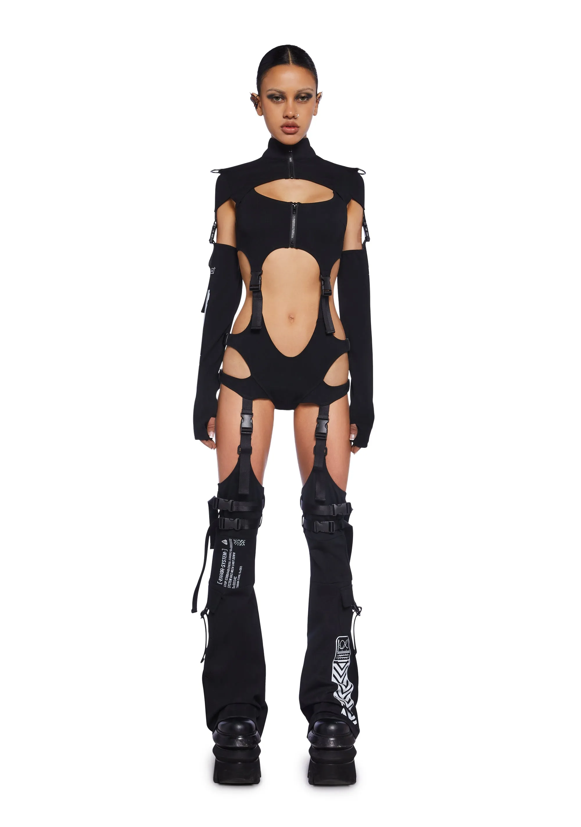 Digital Lands Bodysuit And Leg Warmers Set