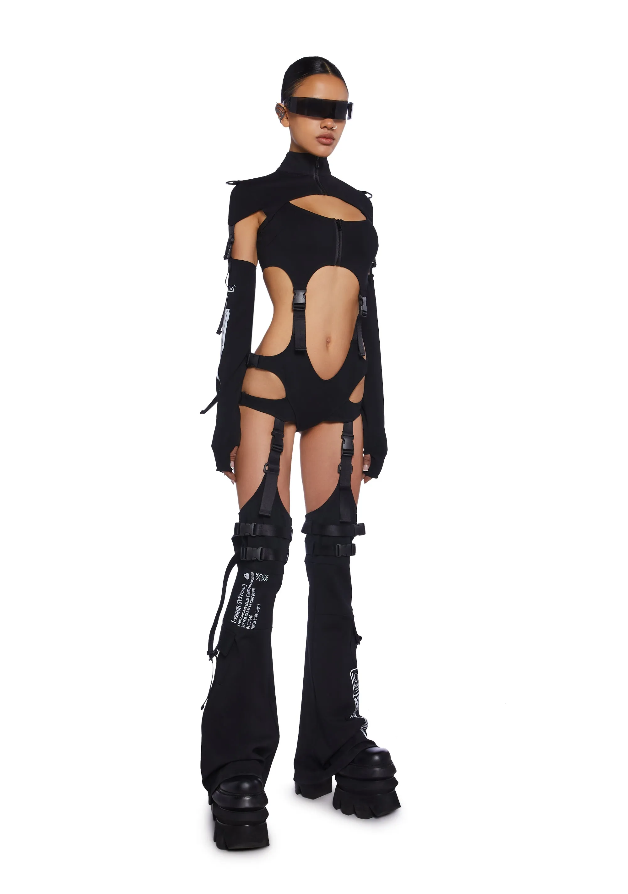 Digital Lands Bodysuit And Leg Warmers Set