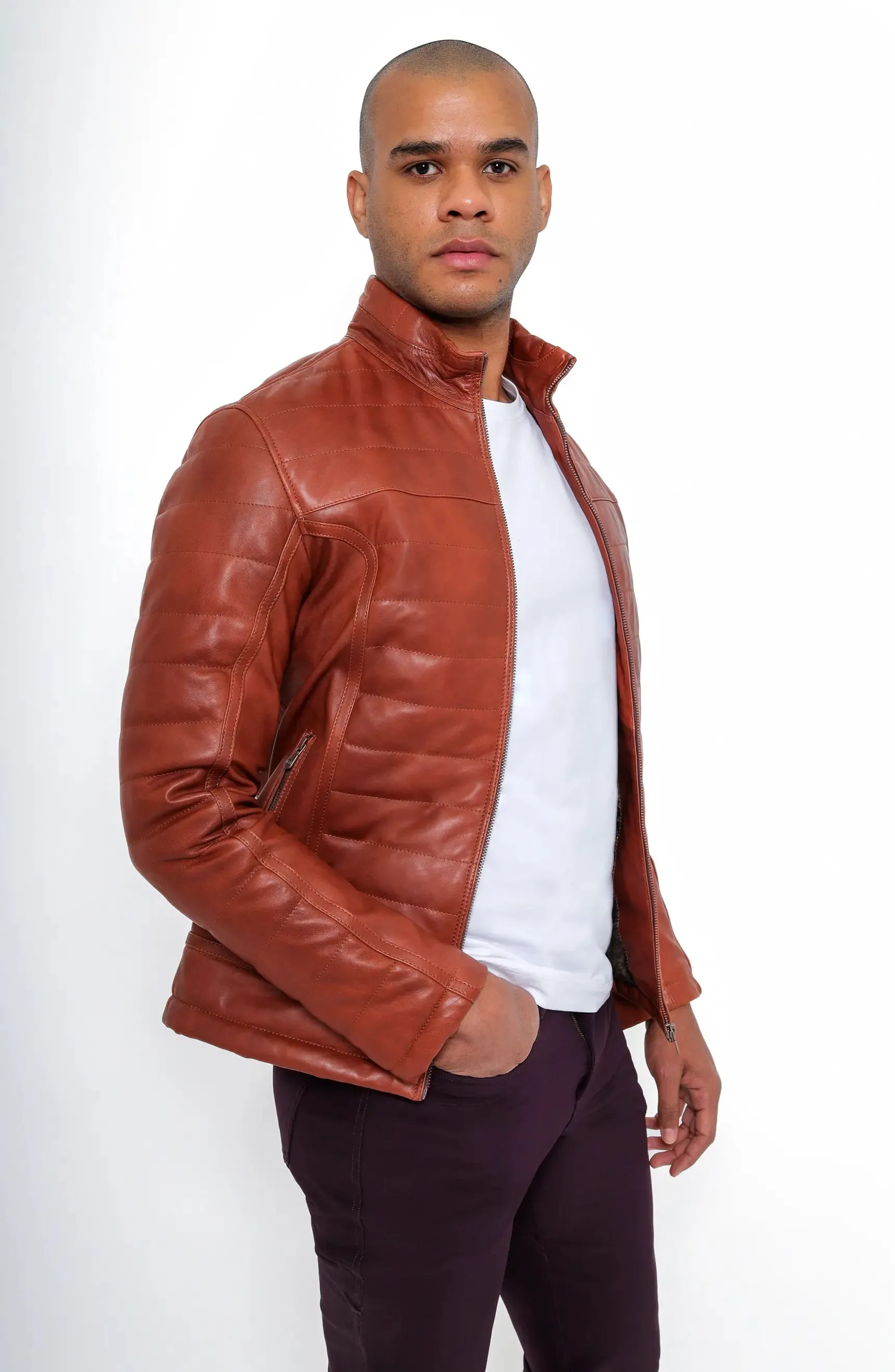 DINO Leather Bomber Jacket