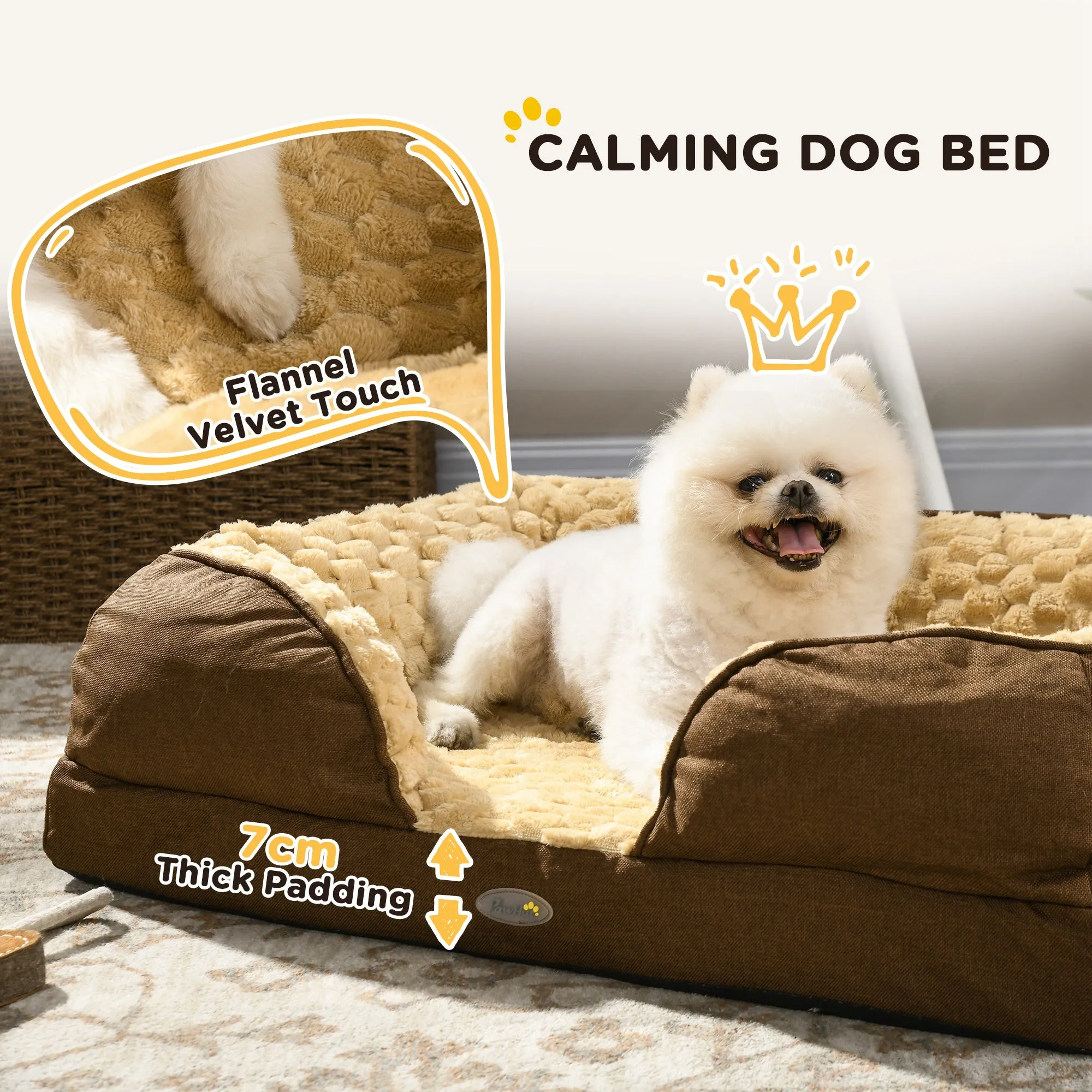 Dog Bed Calming Pet Bed Dog Mattress for Small Dogs - Brown