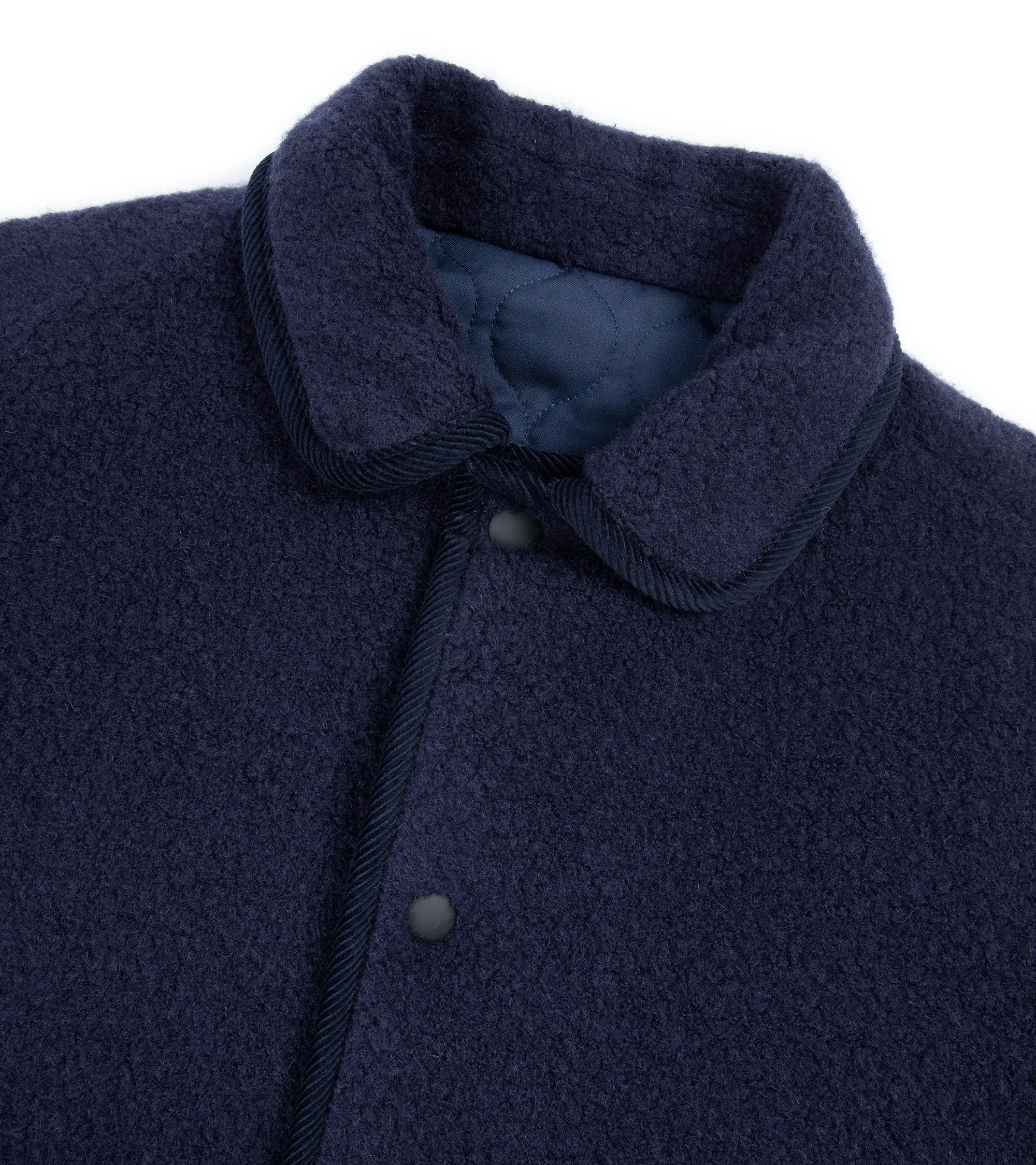 Doppiaa Aamarone Wool Mix Fleece Jacket: Navy