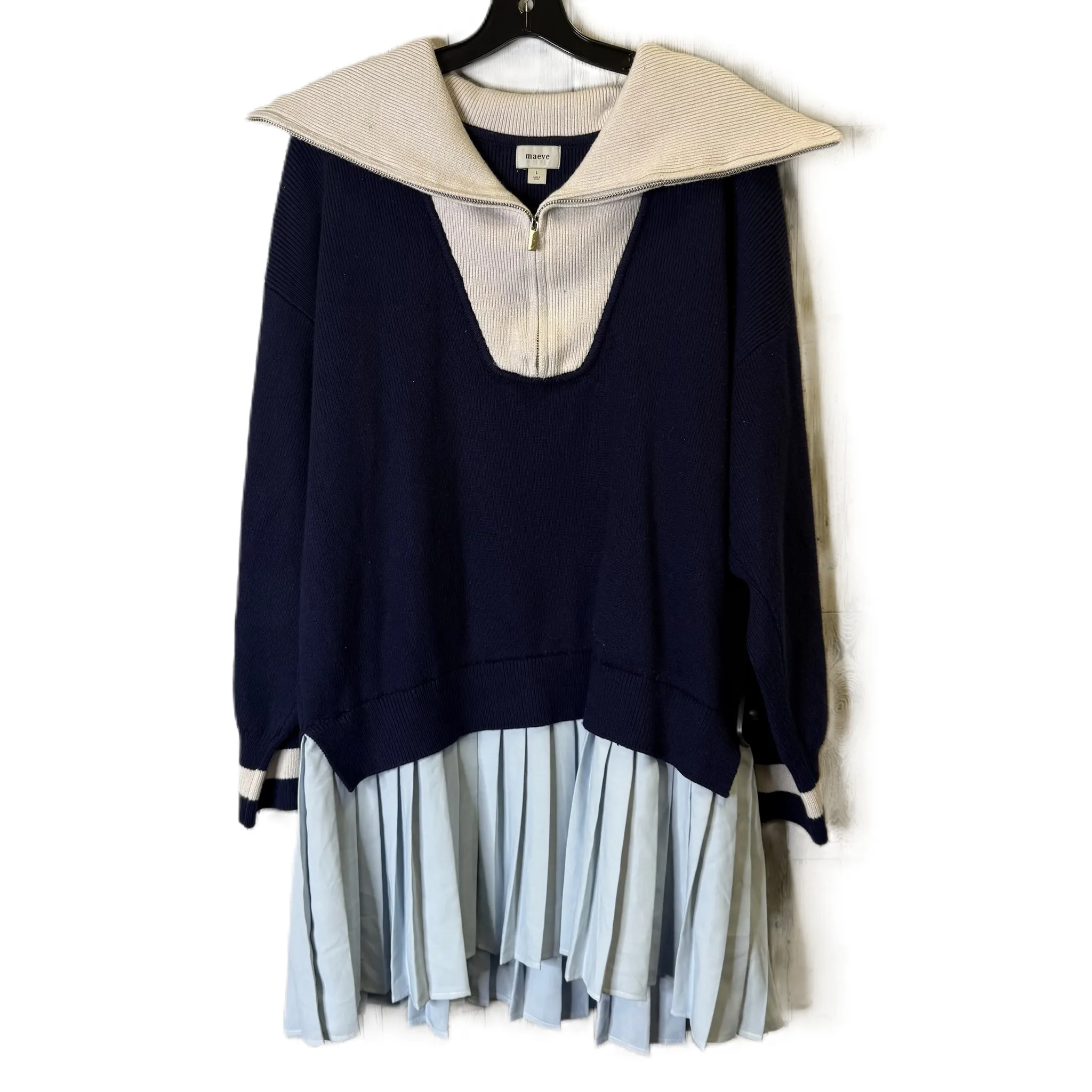 Dress Sweater By Maeve In Blue, Size: L