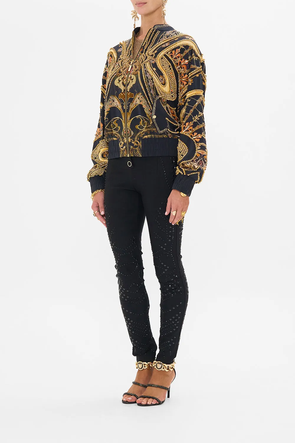 EMBELLISHED BOMBER JACKET NOUVEAU NOIR