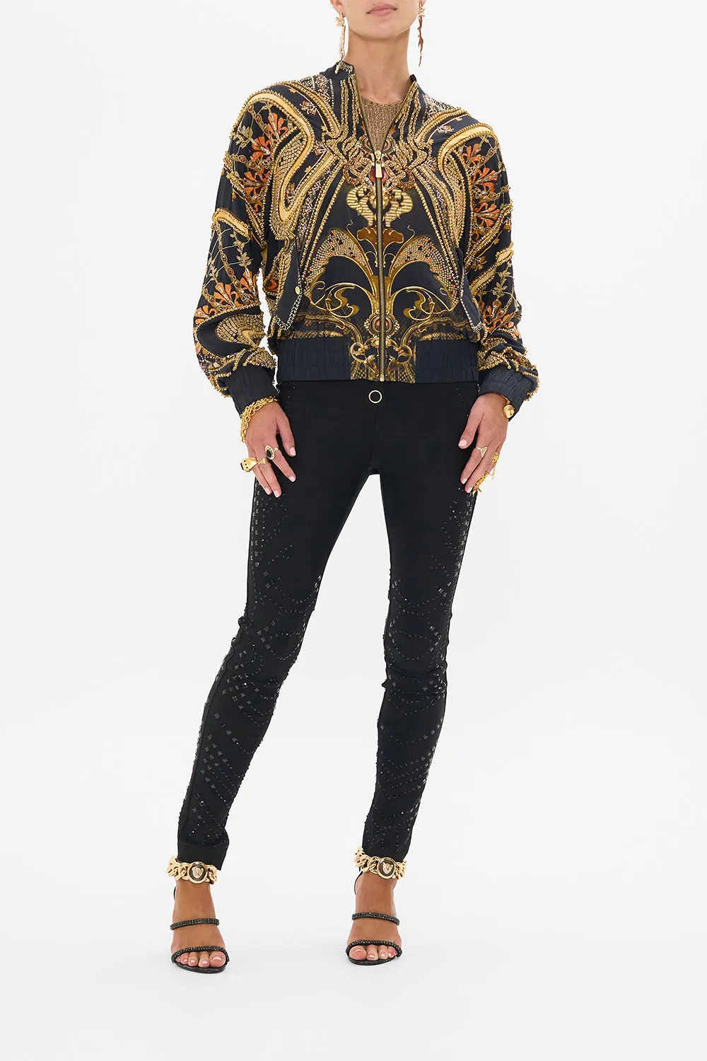 EMBELLISHED BOMBER JACKET NOUVEAU NOIR