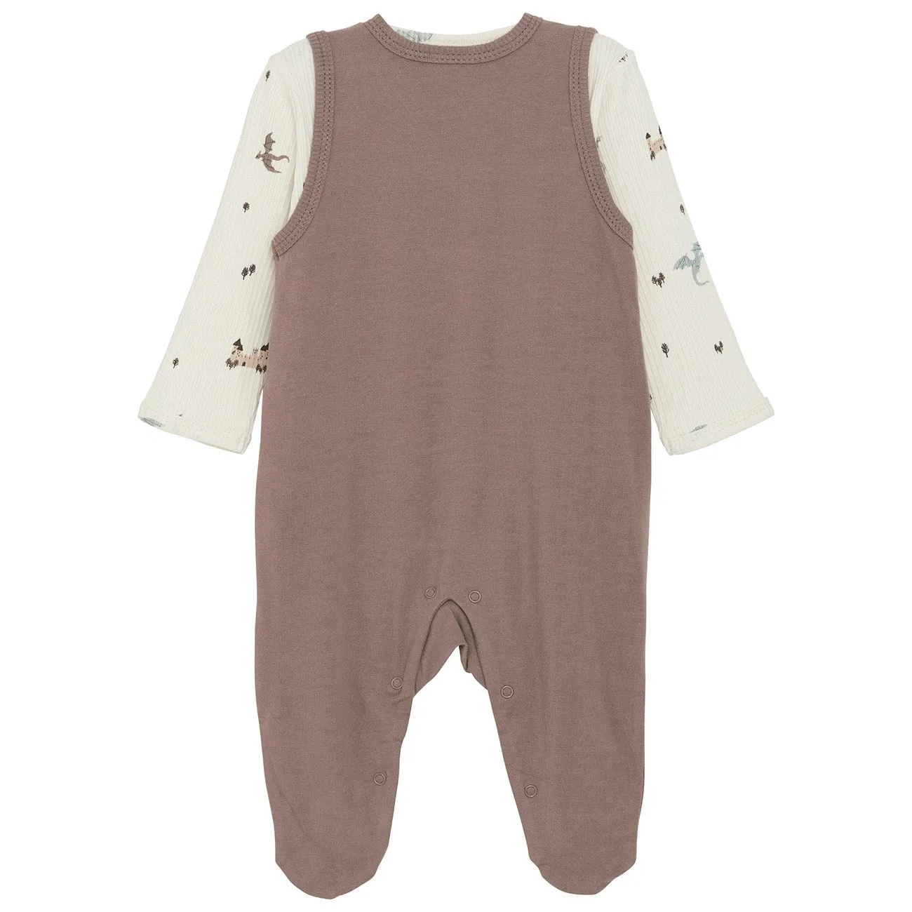 FIXONI Deep Taupe Set W. Rib Body & Romper