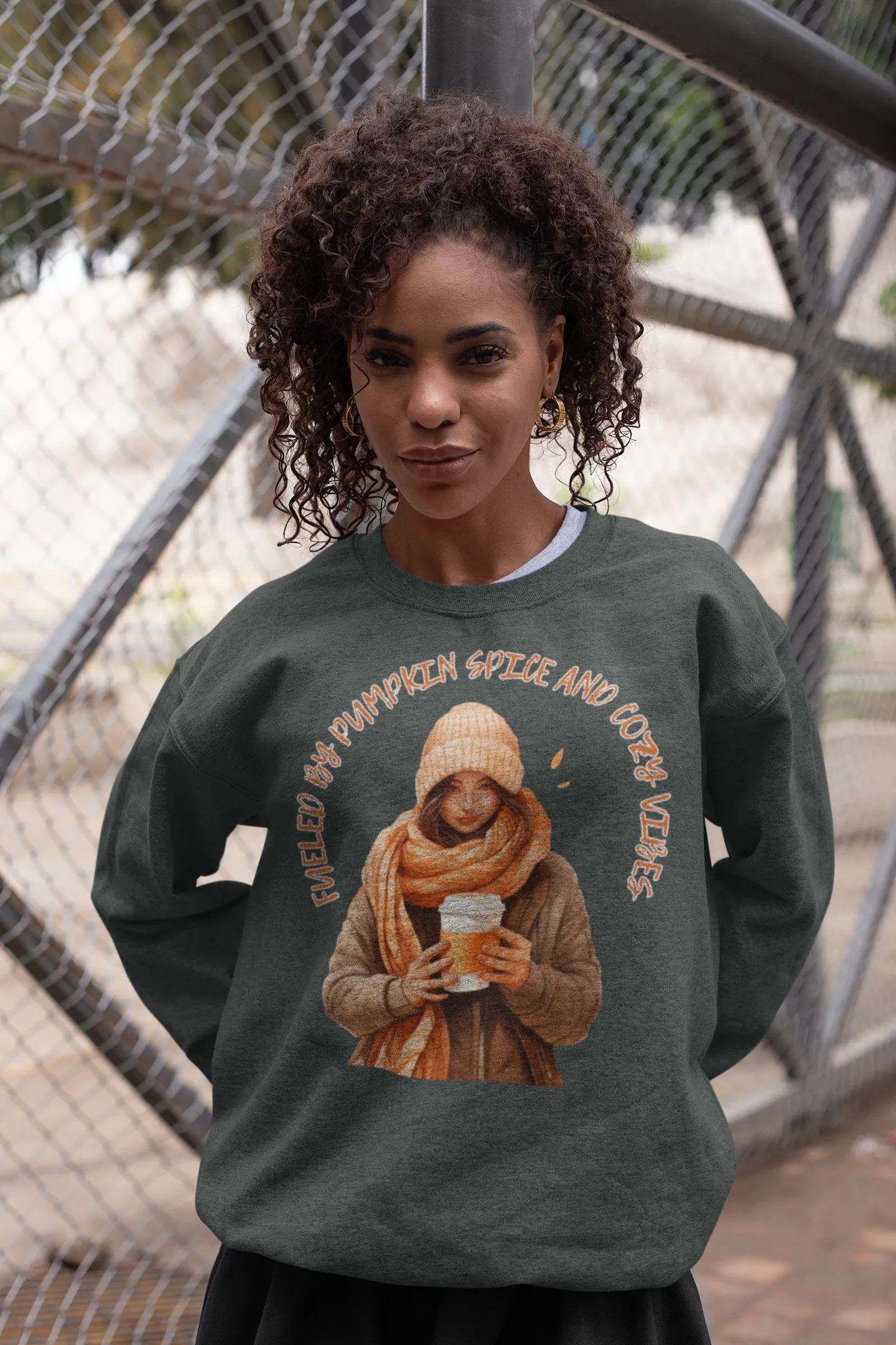 Fueled by Pumpkin Spice and Cozy Vibes, Retro Sweatshirt, Cute Sweatshirt, Halloween Sweatshirt, Womens Halloween, Spooky Sweatshirt