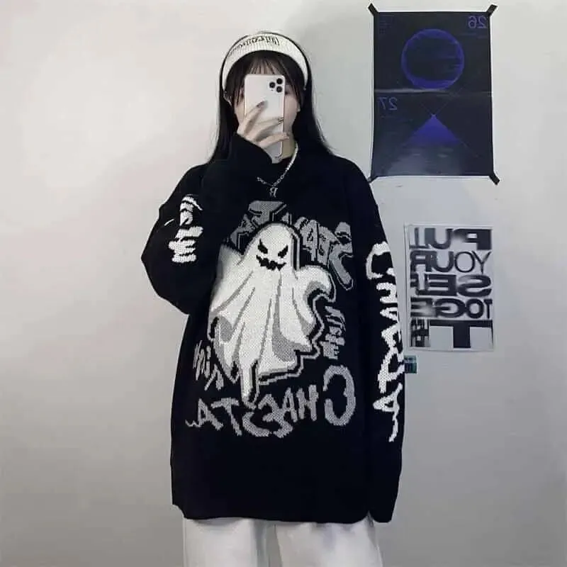 Fun Cartoon Knitting Oversized Sweater